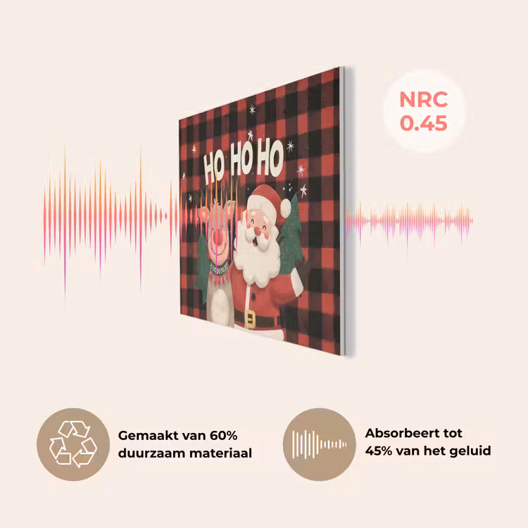 Kerstman - Rendier - Tekst - Rood - Zwart PET vilt klein -USP_NL
