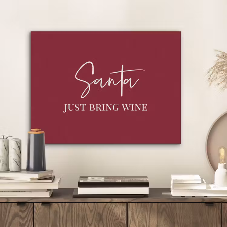 Santa - Wine - Rood - Kerst - Kerstman PET vilt klein -sfeer1
