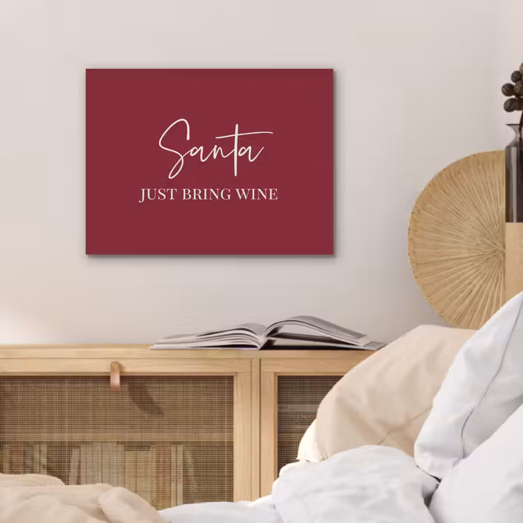 Santa - Wine - Rood - Kerst - Kerstman PET vilt klein -sfeer3