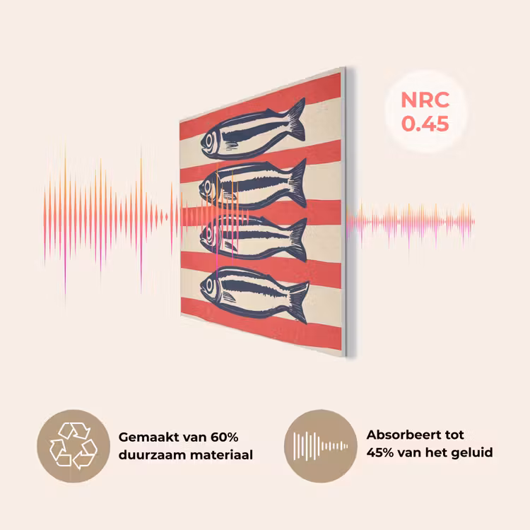 Sardines - Rood en beige strepen PET vilt klein -USP_NL