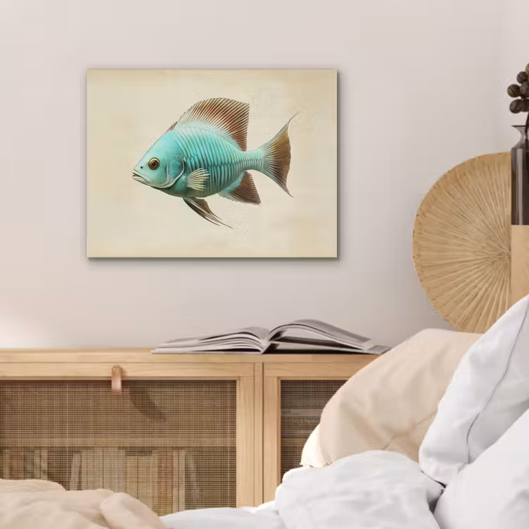 Schubben - Vis - Mint - Minimalistisch PET vilt klein -sfeer3