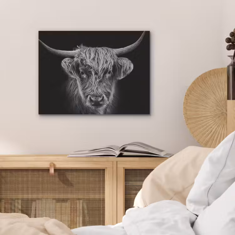 Schotse hooglander - Zwart - Koe - Dieren PET vilt klein -sfeer3