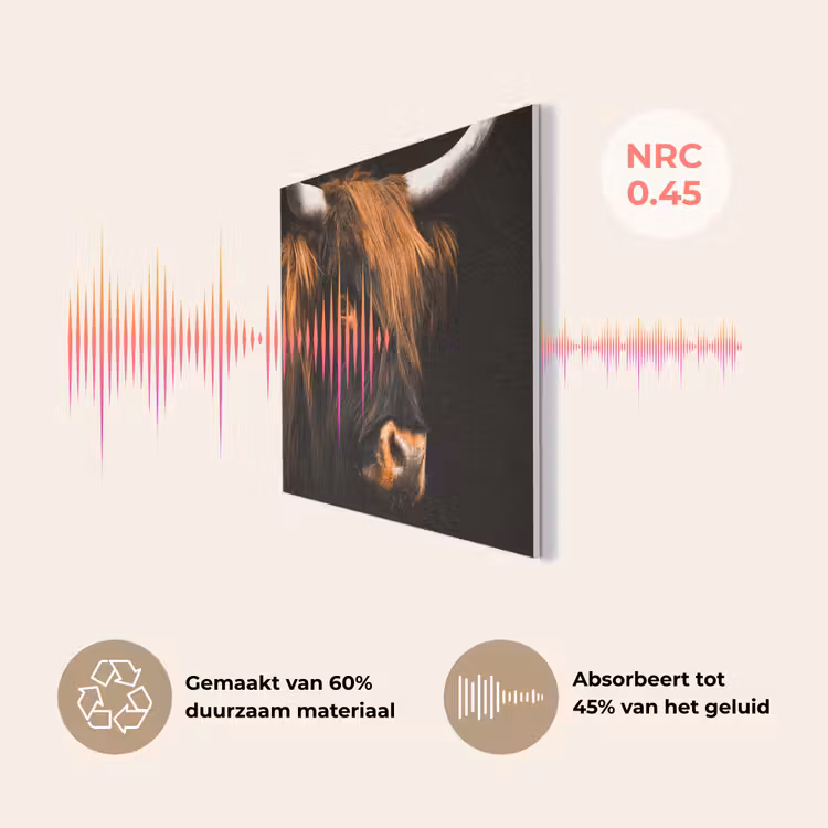 Schotse hooglander - Zwart - Koe - Hoorn - Dieren PET vilt klein -USP_NL