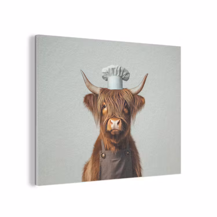 Schotse Hooglander - Bruin - Hoorns - Kokskleding PET vilt klein -3d