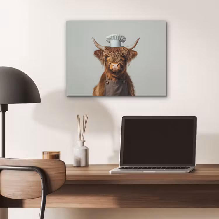 Schotse Hooglander - Bruin - Hoorns - Kokskleding PET vilt klein -sfeer5