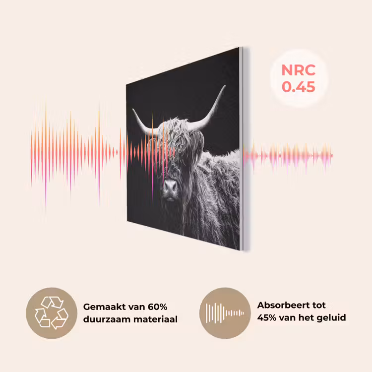 Schotse Hooglander - Koe - Zwart - Wit - Dieren PET vilt klein -USP_NL