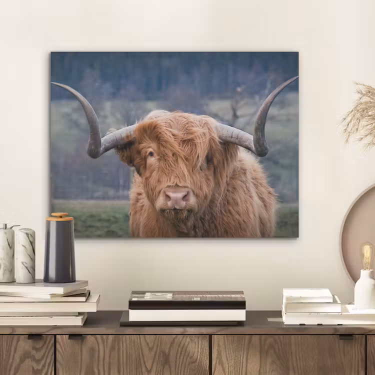 Schotse Hooglander - Koeienkop - Landschap - Natuur - Koe PET vilt klein -sfeer1
