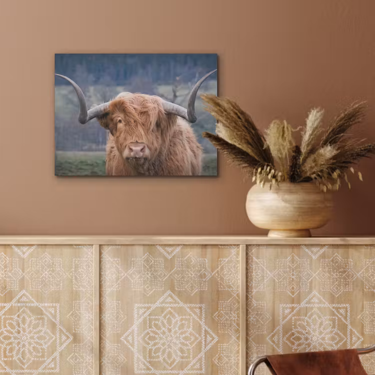 Schotse Hooglander - Koeienkop - Landschap - Natuur - Koe PET vilt klein -sfeer4