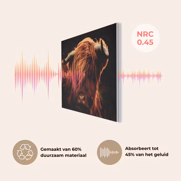Schotse hooglander - Koe - Hoorns - Portret - Dieren PET vilt klein -USP_NL