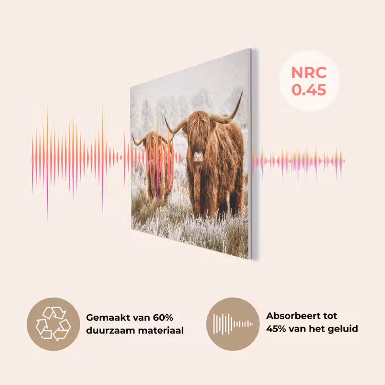 Schotse hooglander - Koe - Natuur - Winter PET vilt klein -USP_NL