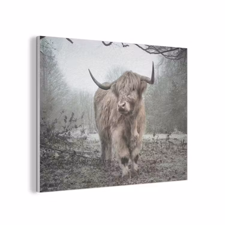 Schotse Hooglander - Bos - Mist - Koe - Dieren - Natuur PET vilt klein -3d
