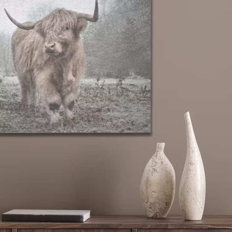 Schotse Hooglander - Bos - Mist - Koe - Dieren - Natuur PET vilt klein -sfeer6_closeup