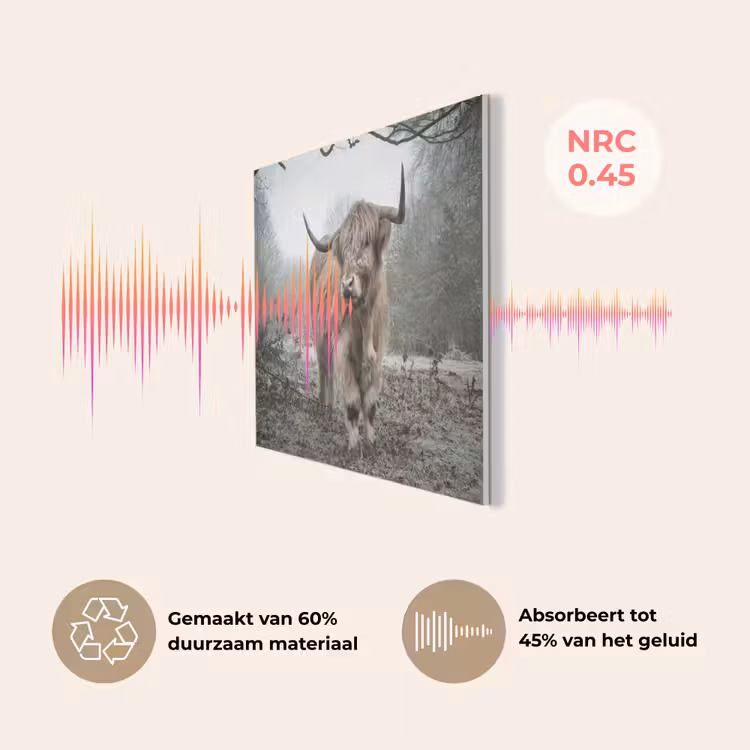 Schotse Hooglander - Bos - Mist - Koe - Dieren - Natuur PET vilt klein -USP_NL