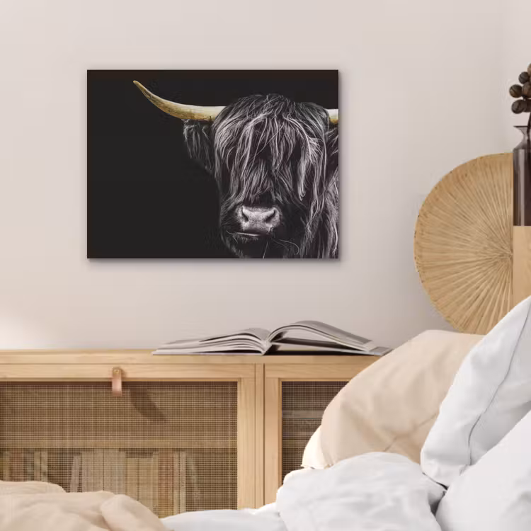 Schotse hooglander - Goud - Vacht - Dieren - Koe PET vilt klein -sfeer3
