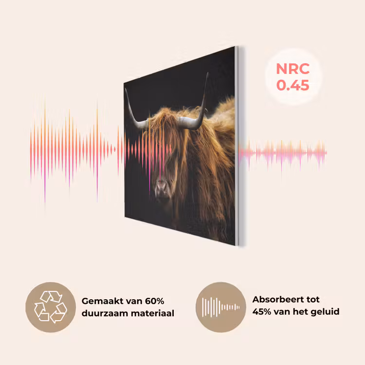 Schotse Hooglander - Horens - Zwart - Dieren - Natuur - Wild - Koe PET vilt klein -USP_NL