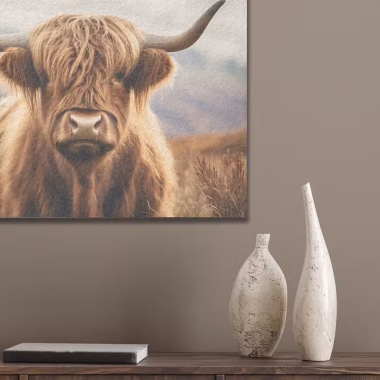 Schotse hooglander - Landschap - Dier PET vilt klein -sfeer6_closeup