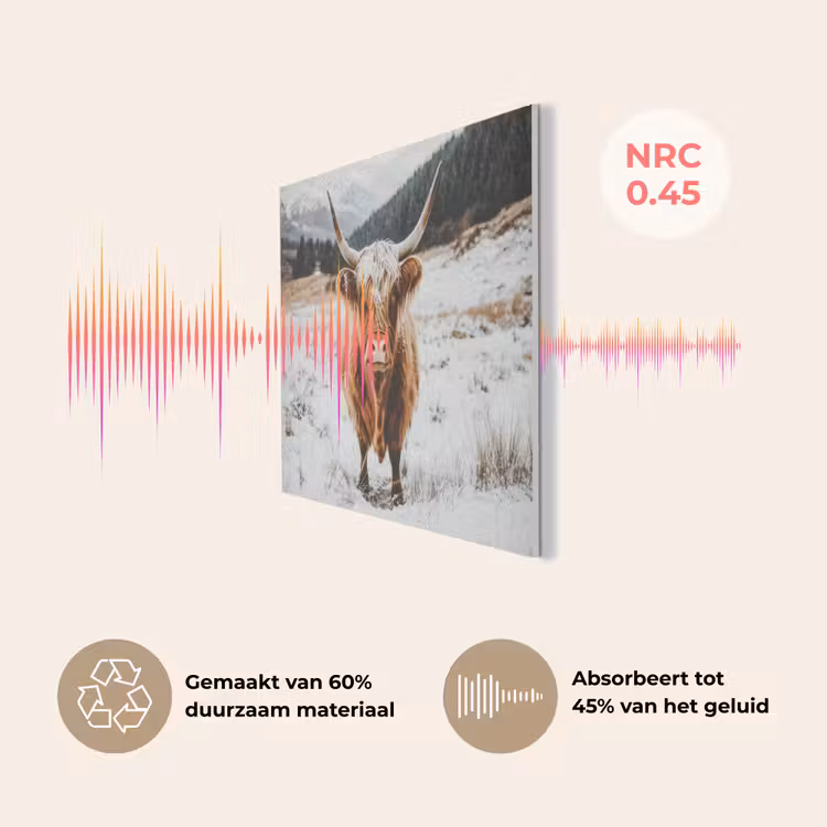Schotse Hooglander - Landschap - Sneeuw - Bergen - Winter PET vilt klein -USP_NL