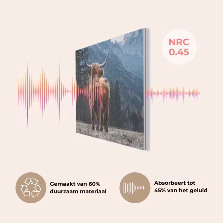 Schotse hooglander - Berg - Landschap - Bomen - Koe - Natuur PET vilt klein -USP_NL