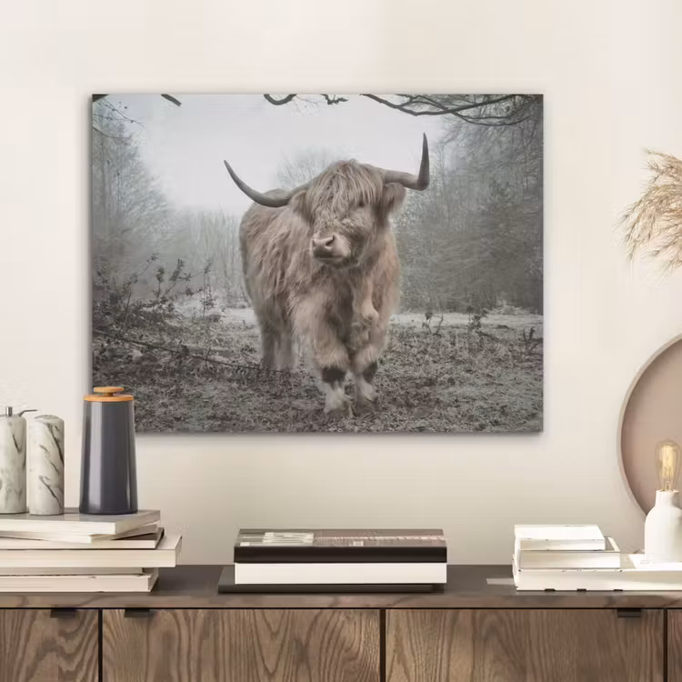 Schotse hooglander - Natuur - Herfst - Dieren - Wild - Bos PET vilt klein -sfeer1