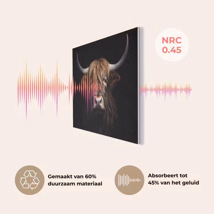 Schotse hooglander - Portret - Zwart - Dier PET vilt klein -USP_NL