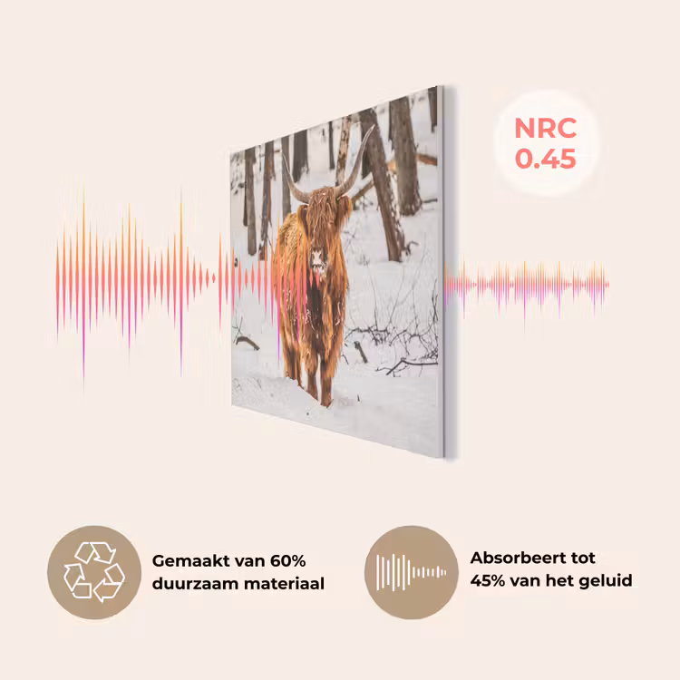 Schotse Hooglander - Sneeuw - Winter - Natuur - Dieren PET vilt klein -USP_NL