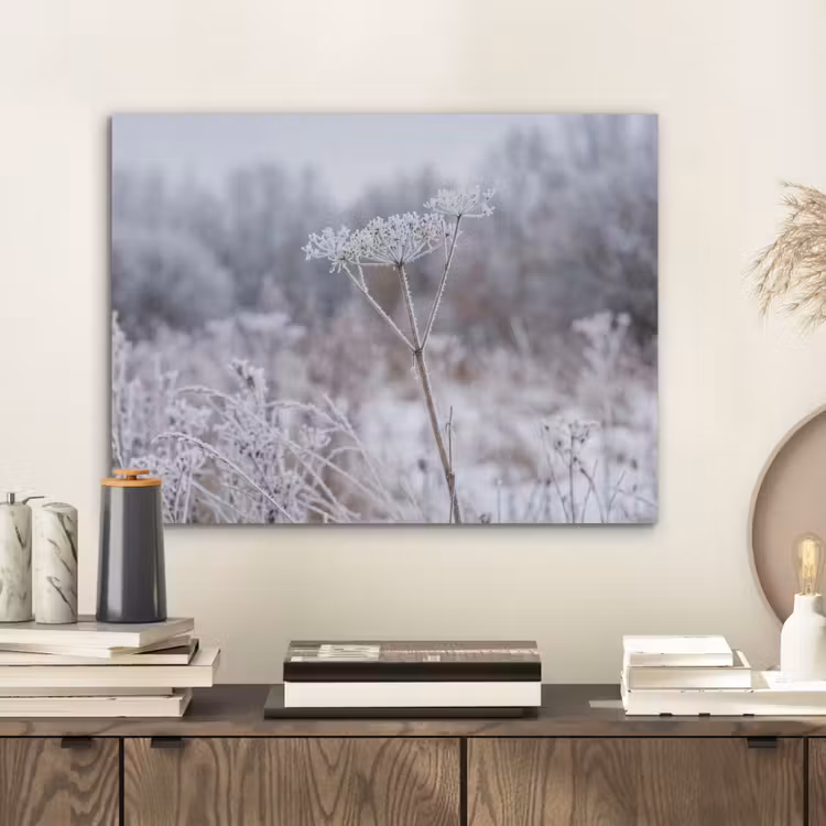 Schermbloem - Rijp - Kristallen - Winter - Delicaat PET vilt klein -sfeer1