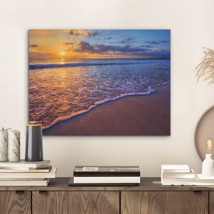 Zee - Strand - Zonsondergang - Wolken - Horizon PET vilt klein -sfeer1