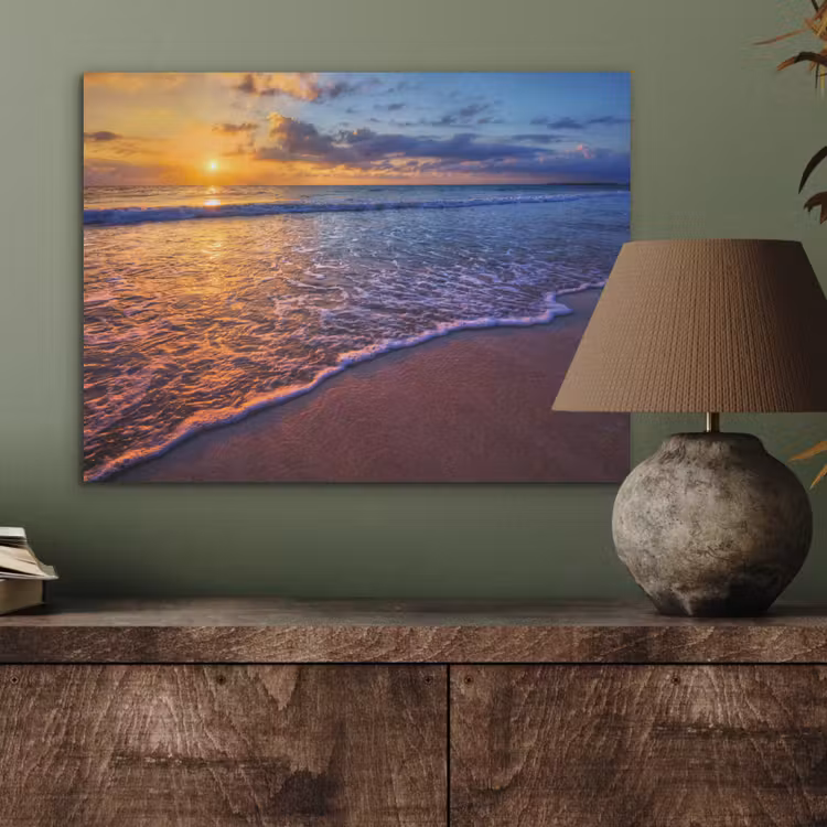 Zee - Strand - Zonsondergang - Wolken - Horizon PET vilt klein -sfeer2