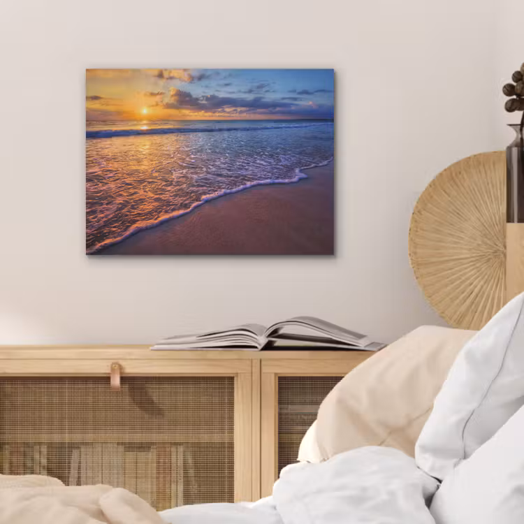 Zee - Strand - Zonsondergang - Wolken - Horizon PET vilt klein -sfeer3