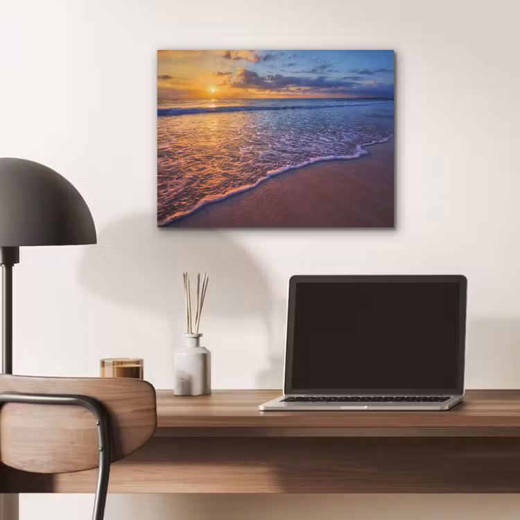 Zee - Strand - Zonsondergang - Wolken - Horizon PET vilt klein -sfeer5