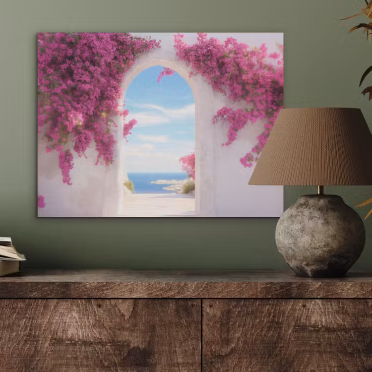 Zee - Roze - Bloemen - Poort PET vilt klein -sfeer2