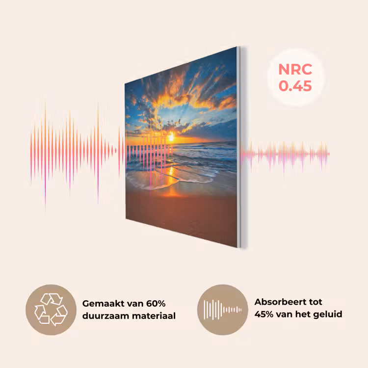 Zee - Zonsondergang - Strand - Wolken - Oranje PET vilt klein -USP_NL