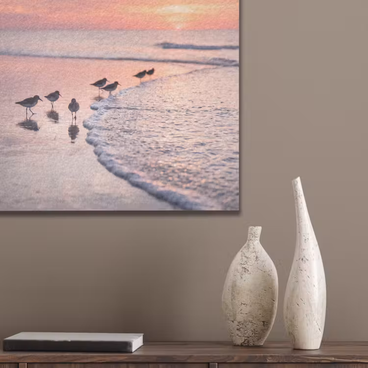 Meeuwen - Strand - Zee - Roze PET vilt klein -sfeer6_closeup