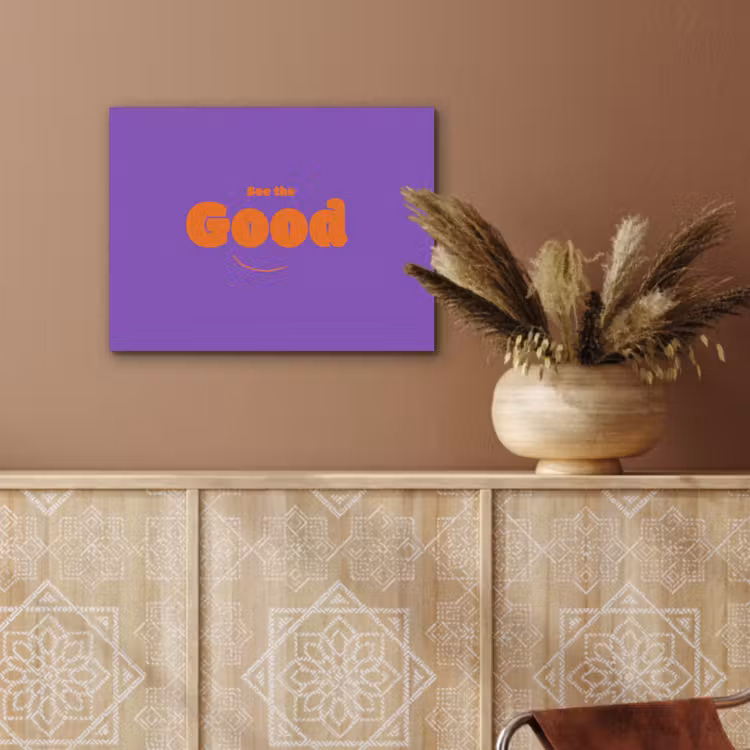 See the good - Oranje - Paars - Smiley PET vilt klein -sfeer4