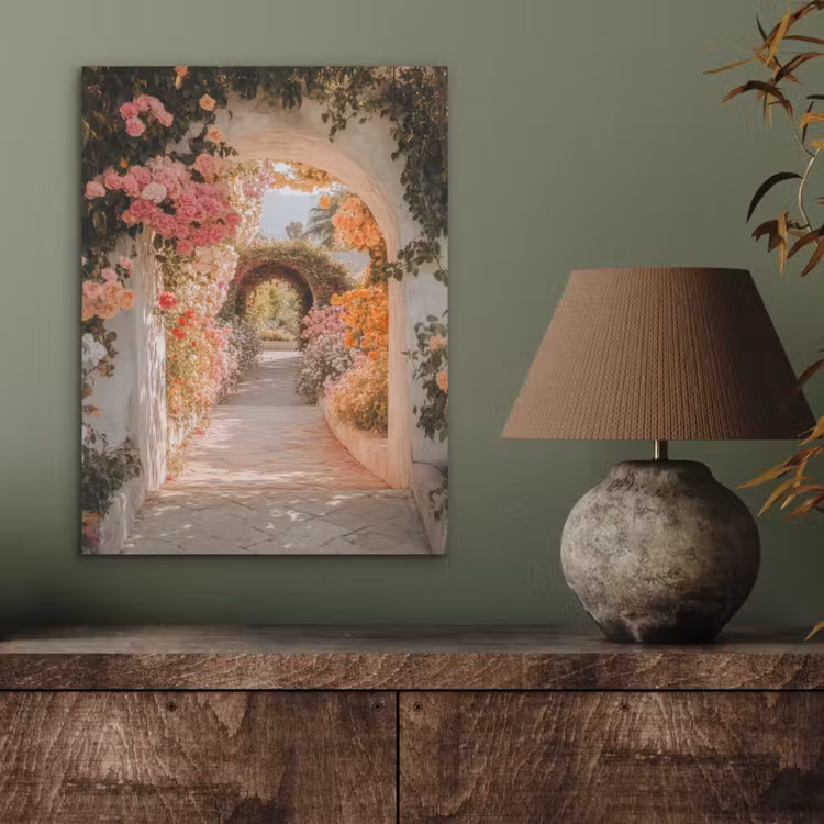 Doorkijk - Boog - Bloemen - Pastel PET vilt klein -sfeer2