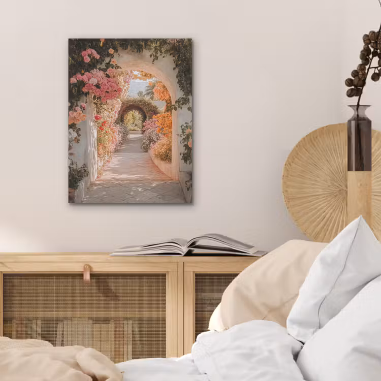 Doorkijk - Boog - Bloemen - Pastel PET vilt klein -sfeer3