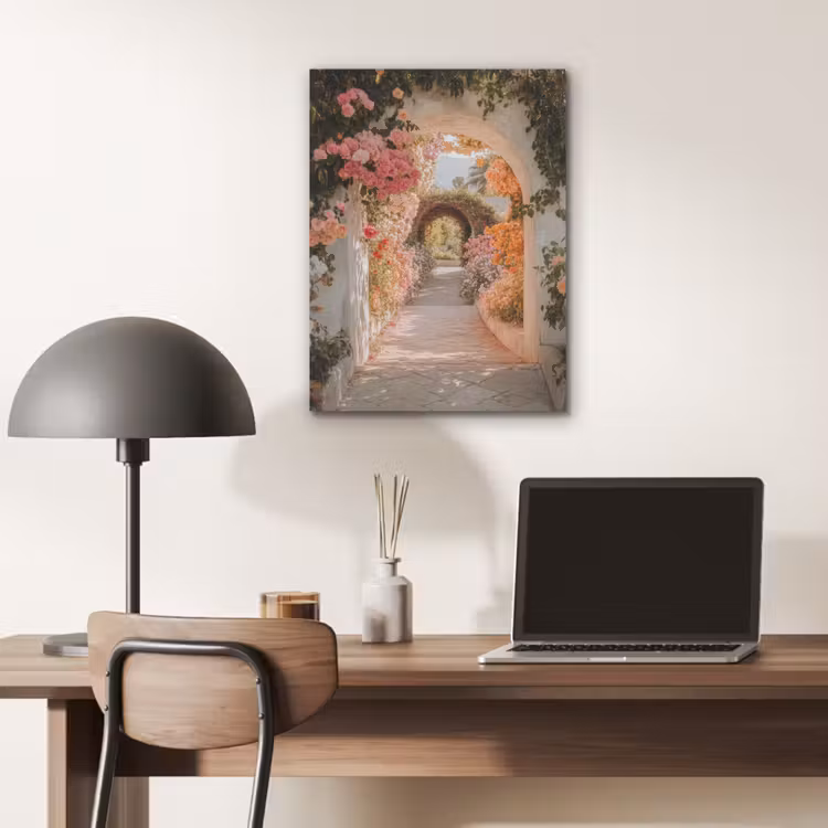 Doorkijk - Boog - Bloemen - Pastel PET vilt klein -sfeer5