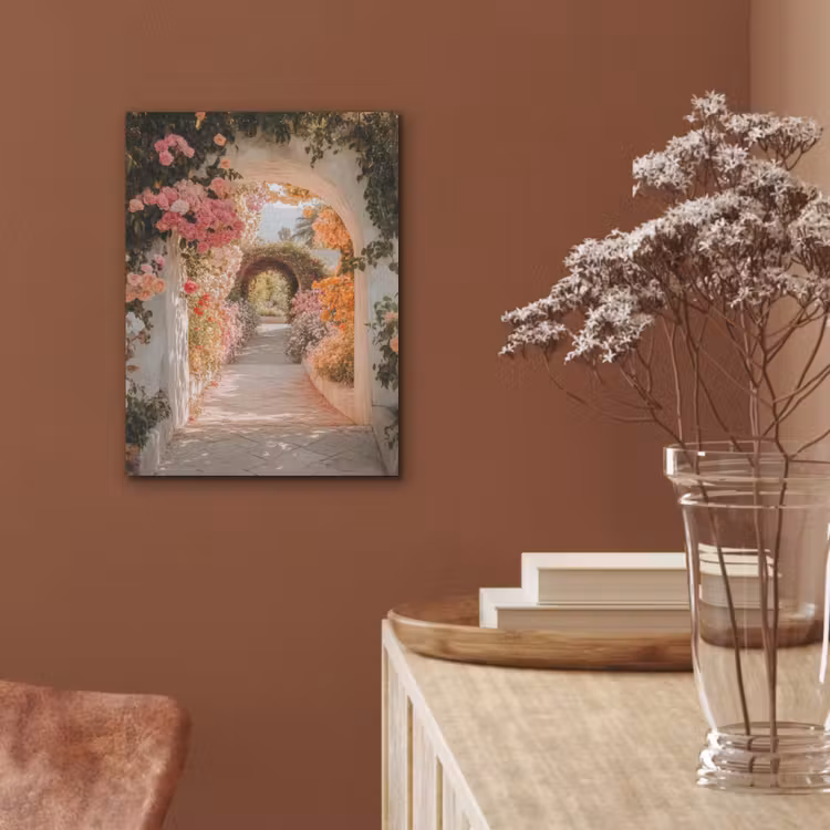Doorkijk - Boog - Bloemen - Pastel PET vilt klein -sfeer4