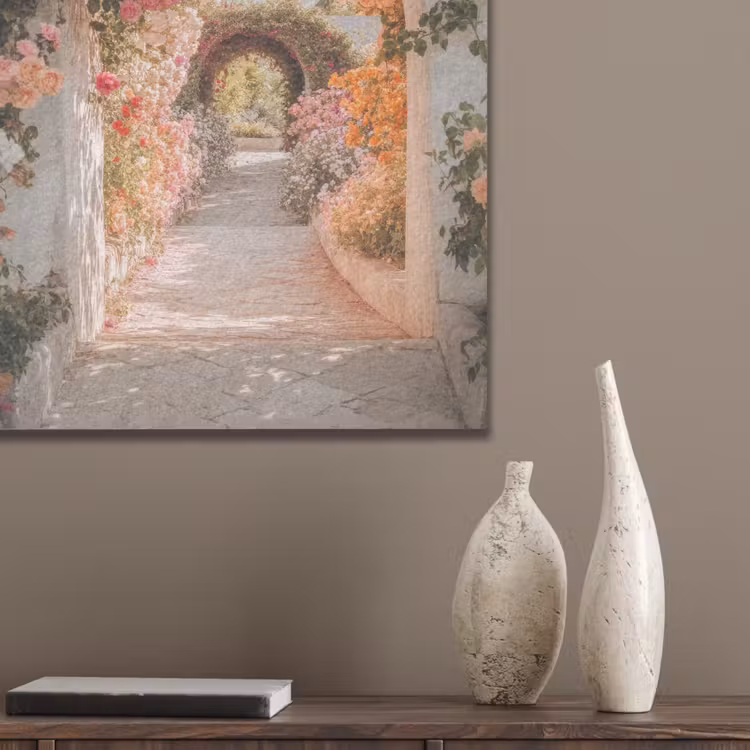 Doorkijk - Boog - Bloemen - Pastel PET vilt klein -sfeer6_closeup