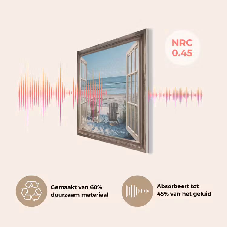Doorkijk - Strandstoelen - Duinen - Zee - Natuur PET vilt klein -USP_NL