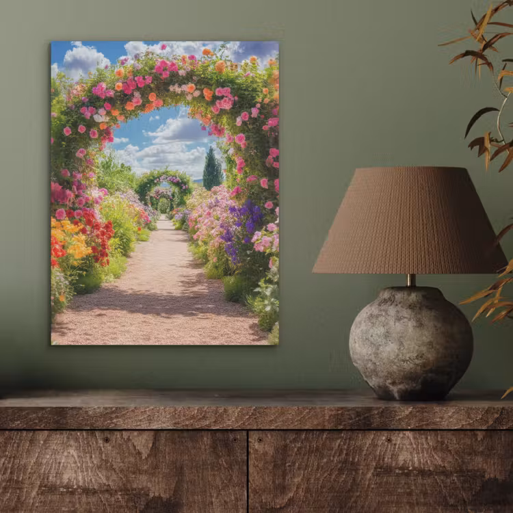 Doorkijk - Bloemen - Kleurrijk - Natuur PET vilt klein -sfeer2