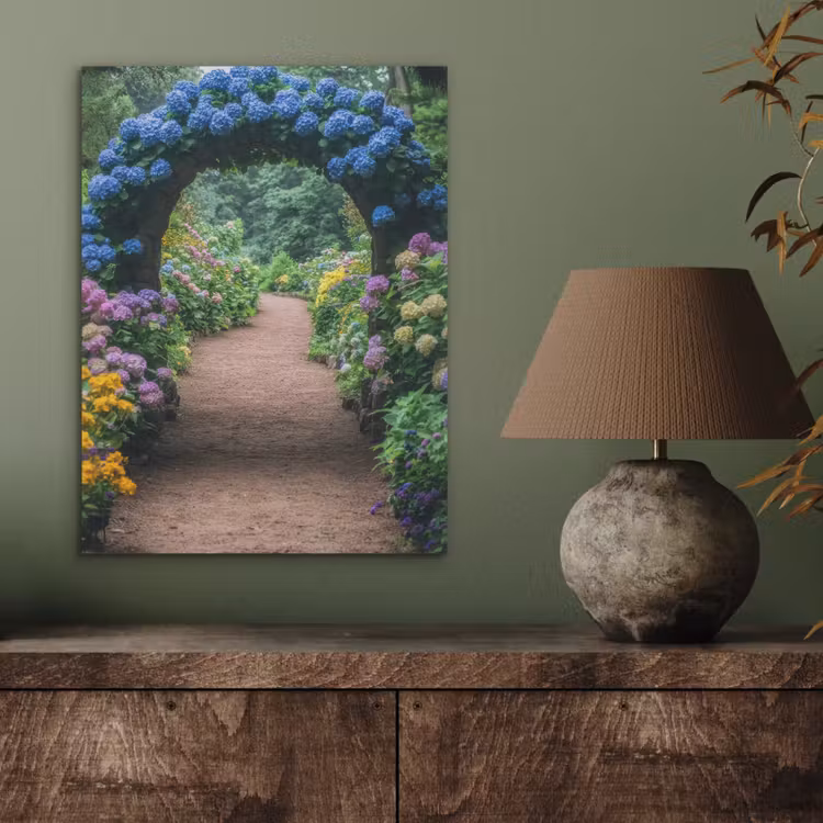 Doorkijk - Bloemen - Hortensia - Pad PET vilt klein -sfeer2