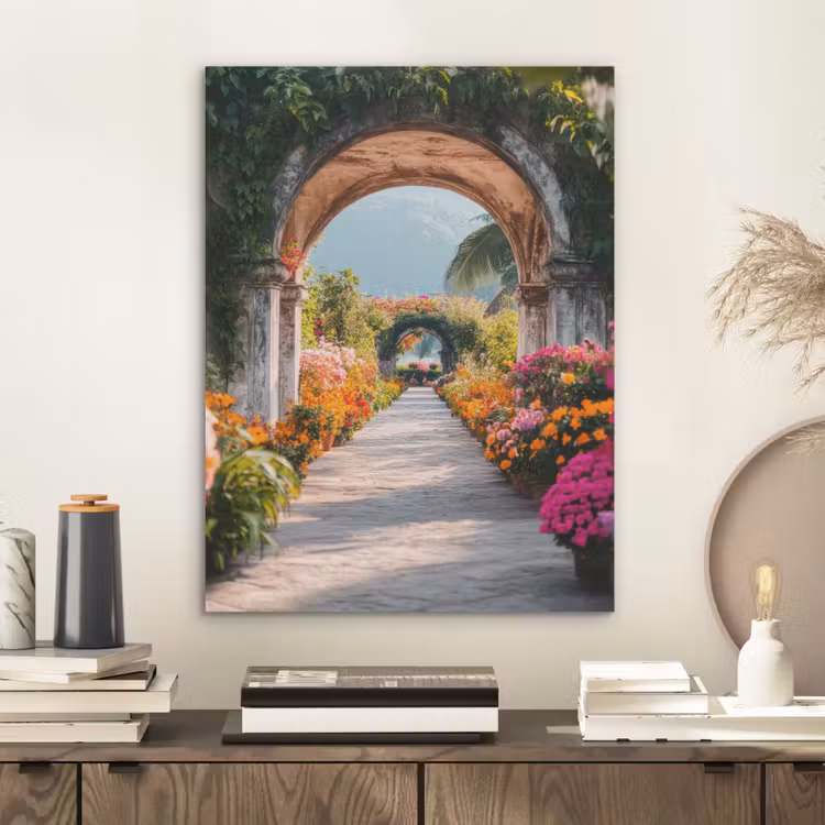 Doorkijk - Bloemen - Tropisch - Kleurrijk PET vilt klein -sfeer1
