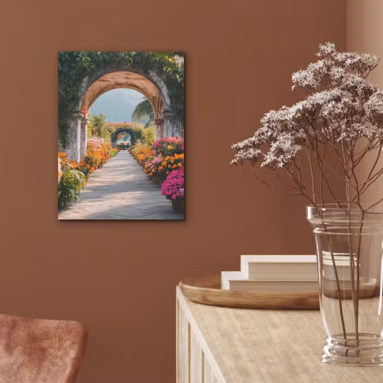 Doorkijk - Bloemen - Tropisch - Kleurrijk PET vilt klein -sfeer4