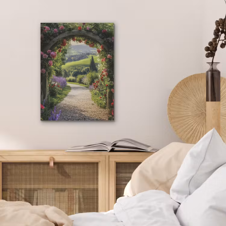 Doorkijk - Tuinboog - Bloemen - Natuur - Pad PET vilt klein -sfeer3