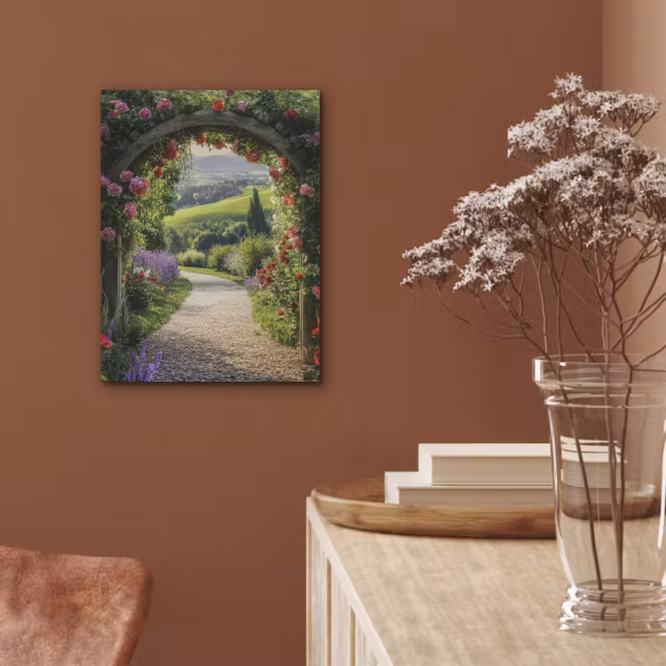 Doorkijk - Tuinboog - Bloemen - Natuur - Pad PET vilt klein -sfeer4