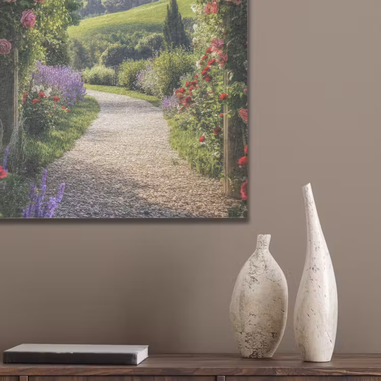Doorkijk - Tuinboog - Bloemen - Natuur - Pad PET vilt klein -sfeer6_closeup
