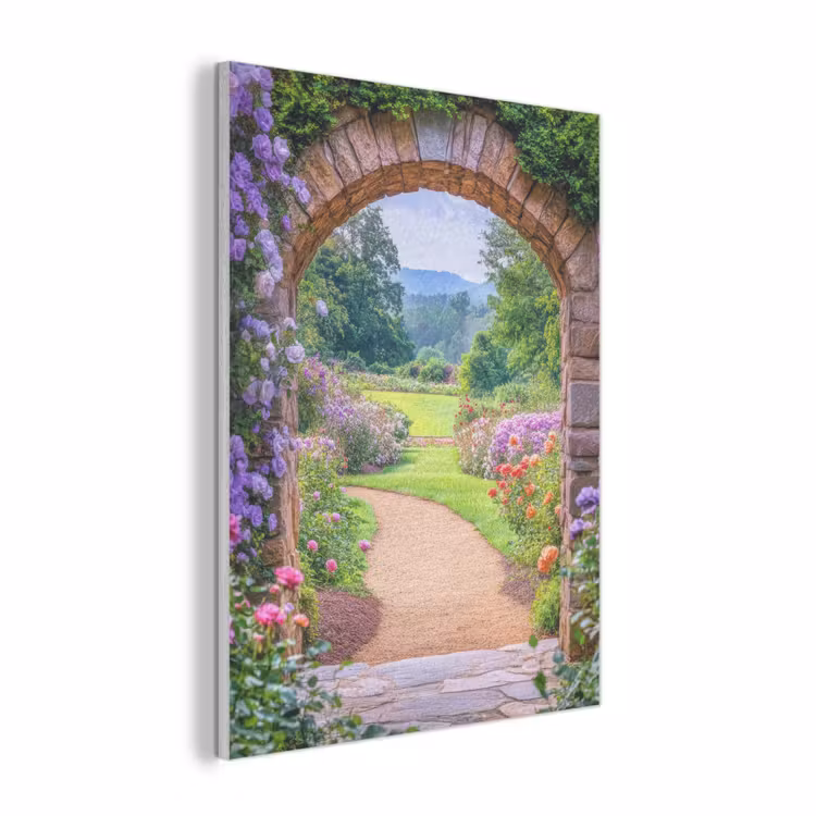 Doorkijk - Poort - Bloemen - Tuin PET vilt klein -3d