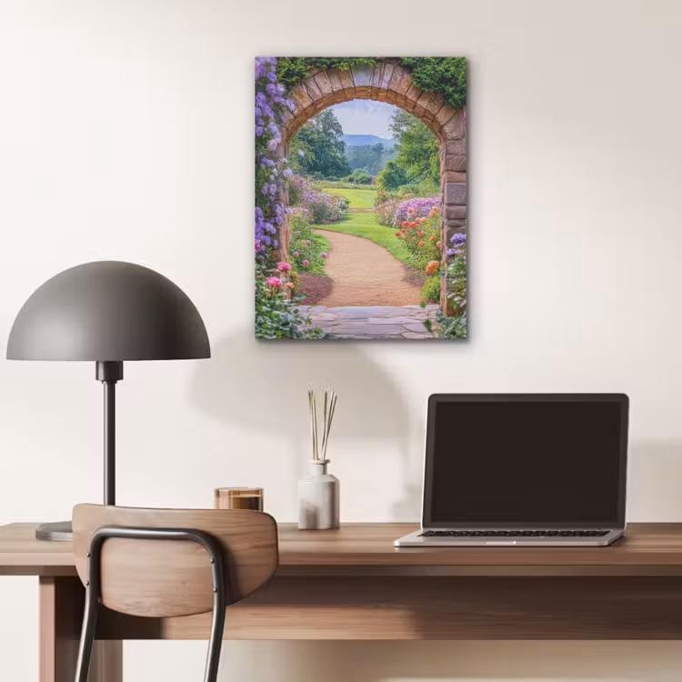 Doorkijk - Poort - Bloemen - Tuin PET vilt klein -sfeer5