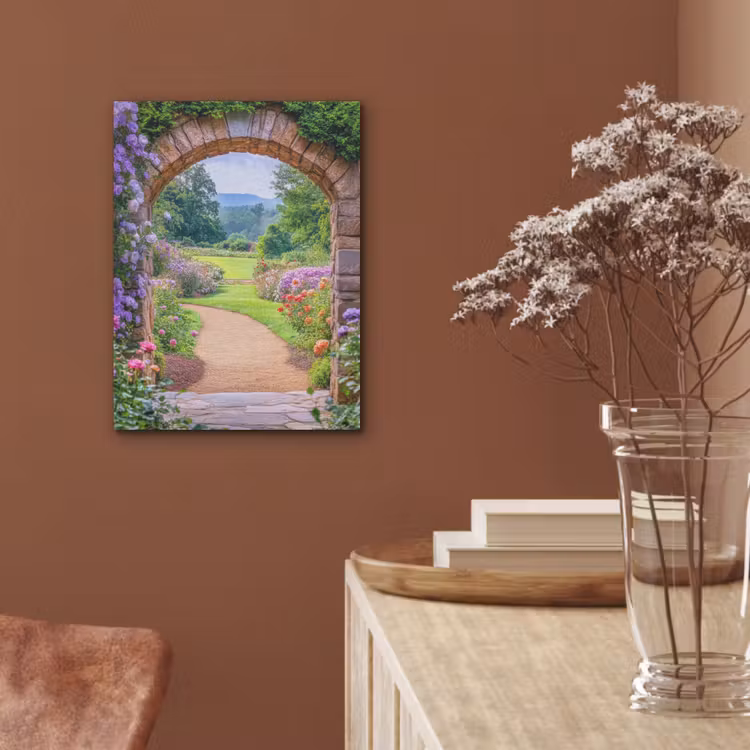 Doorkijk - Poort - Bloemen - Tuin PET vilt klein -sfeer4